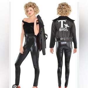 Chic Black Faux Leather Jumpsuit